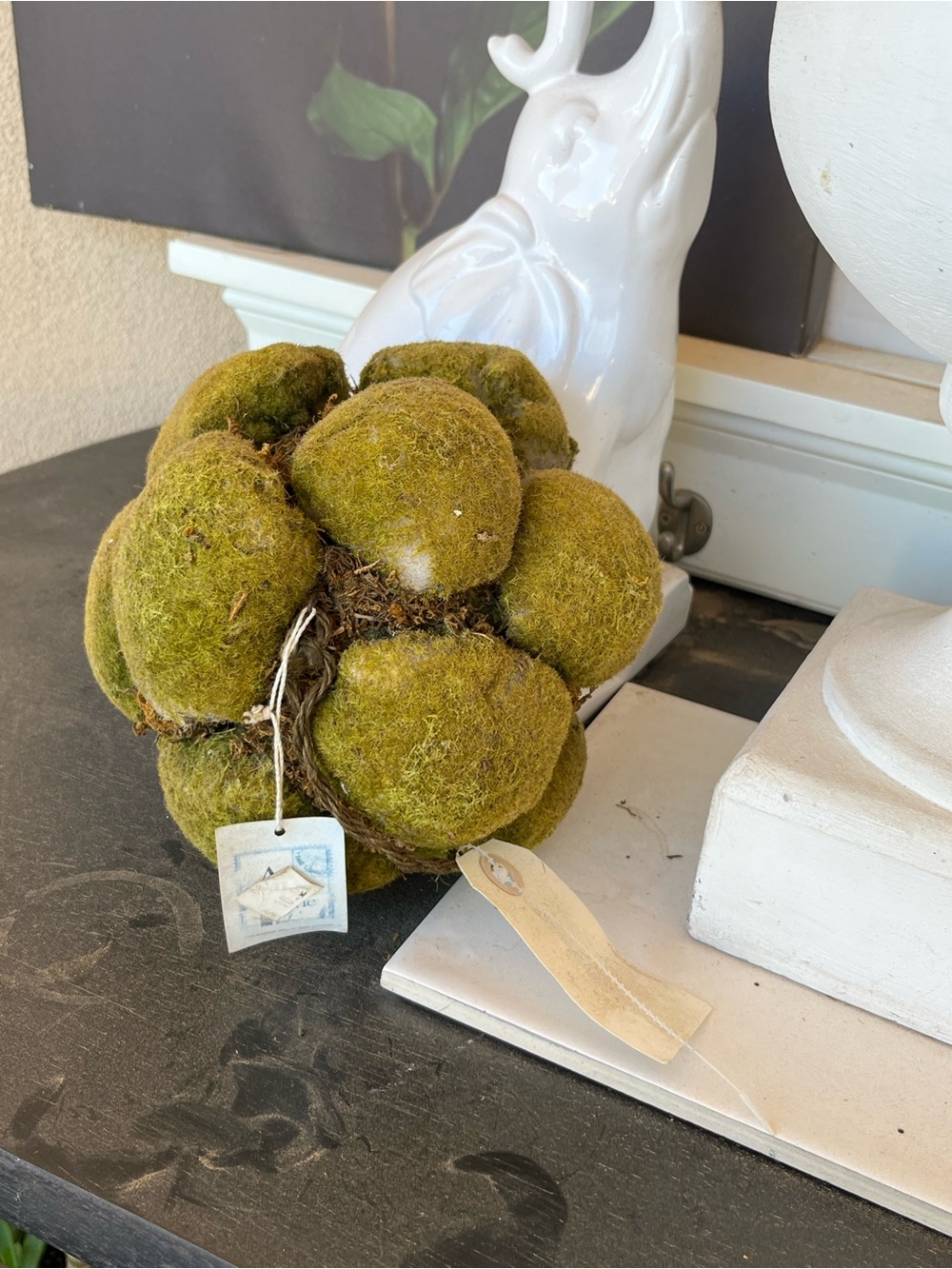 Green Moss Decorative Accent Ball — Natural Home Accent